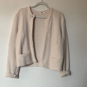 Uniqlo Women's Textured Cream Cardigan